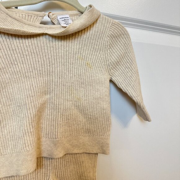 NORDSTROM Collared Sweater & Leggings Set in Oatmeal Size 3 Months - Picture 2 of 4